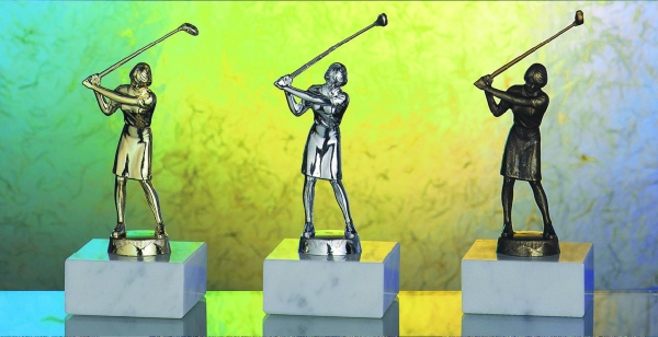 Metallfigur Golferin